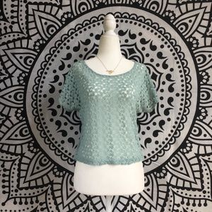 BEAUTIFUL!💗 Mint Lace Cropped Tee 💗